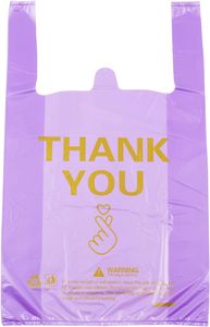 Bolsa de Plástico para Comestibles con Asa y Diseño 'Thank You' para Pequeños Negocios y Comida para Llevar - Product Image 2