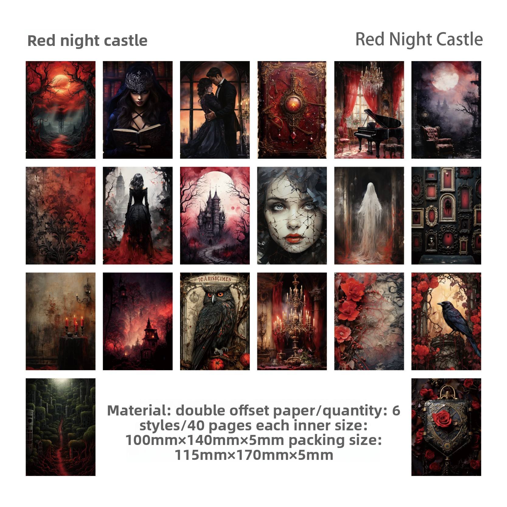 D Ancient Castle of Red Night black