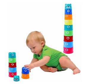 Juego de construcción de vasos apilables para niños, juguete educativo para niños pequeños, con número, <span class=keywords><strong>bañera</strong></span> y <span class=keywords><strong>playa</strong></span> - Product Image 1