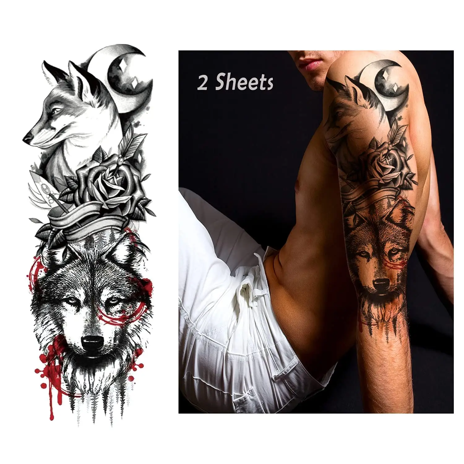 Fabriek Gratis Monsters Hoge Kwaliteit Mouw Grote Tribal Japanse Geisha Waterdichte Tijdelijke Volledige Arm Tattoo Sticker