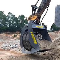 Bucket Penyaring/Pengayak/Penebat Hidrolik Putar dengan Ukuran Saringan yang Berbeda