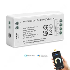 6A/CH Zigbee 3.0 WiFi 2.4GHz LED Controller CCT LED Strip Tuya APP Dual Mode Gateway Smart Things DC12V-24V