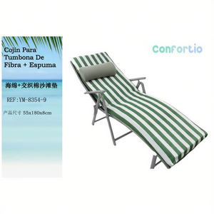 Tappetino da Spiaggia in Cotone Intrecciato TUMBONA 55*180*8CM-9 con Supporto Lombare, Cuscini e Poggiatesta in Spugna a Media Rigidità - Product Image 1