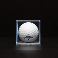 Golfball-Displaybox aus Kunststoff, transparenter Würfel, quadratischer, stapelbarer Halter