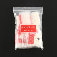 Kit ujung kuku penuh setengah Prancis akrilik ABS 500 buah Set manikur C Sharp 10 ukuran untuk jari jari kaki Almond kuku palsu Bergerigi