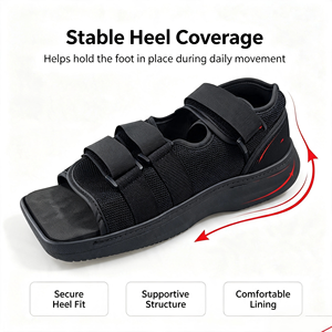 Scarpa Post-Operatoria Professionale con Punta Quadrata, Chiusura in Velcro, Suola in EVA TPR, per Recupero Post-Chirurgico e Ortopedia - Product Image 1