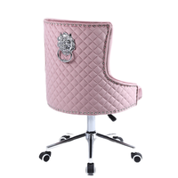 Chaise de bureau de direction pivotante moderne et réglable avec tissu en velours, base chromée et cadre métallique