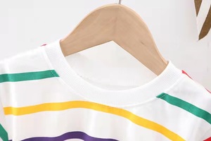 2022 Latest Design Fashion Wholesale Children's Clothing Suits Ultra-low Prices Cartoon rainbow Clothes Suit Cute Overalls - Product Image 6