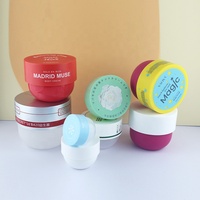 Bocaux en plastique PP en forme de bol 150ml/200ml/300ml/500ml, pots cosmétiques vides colorés avec couvercles à vis pour soins de la peau, lotions et gommages corporels