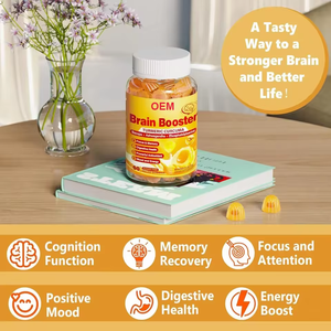Gummies OEM 8-en-1 pour le Cerveau Sans Sucre, à la Phosphatidylsérine, Bacopa, Ashwagandha, Curcuma, pour la Performance Cognitive, l'Humeur et l'Énergie, Goût Mangue, à Croquer - Product Image 4