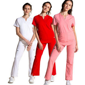 Uniformes de Hospital de LICRA elásticos para mujer, conjuntos de Uniformes médicos de enfermería, venta al por mayor - Product Image 1