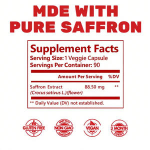 Cápsulas de Extracto de Azafrán de Marca Privada/OEM/ODM, Cápsulas Veganas de Azafrán, Refuerzan la Inmunidad, Promueven el Metabolismo, MOQ Bajo de 50 Piezas - Product Image 2