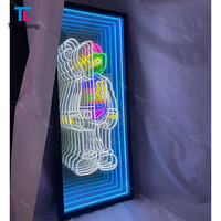 Lettres lumineuses multicolores 3D modernes Miroir infini à mille couches Enseigne de bar à néon Décoration illuminée par LED