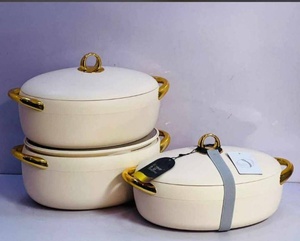 Juego de Recipientes Térmicos Ovalados de Alta Calidad, 3 Piezas, 2L, 2.5L, 3L, Olla de Acero Inoxidable para Comida Caliente, para el Hogar, Comedor, B2B - Product Image 1