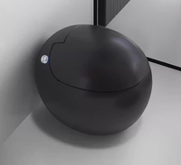 Sanitaires de salle de bain de luxe gris argenté noir, WC intelligent monobloc, cuvette de toilette ronde, siphon en S, toilette intelligente automatique