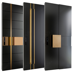 <span class=keywords><strong>Porte</strong></span> pivotante d'entrée de luxe haut de gamme en acier inoxydable, <span class=keywords><strong>porte</strong></span> d'entrée extérieure sécurisée en <span class=keywords><strong>bois</strong></span> massif - Product Image 4