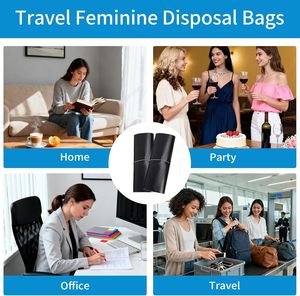 Bolsas de Residuos Sanitarios Huamaohengchun con Asas para Productos Femeninos, Higiene, Tampones, Pañales, Menstruación, Negras - Product Image 4