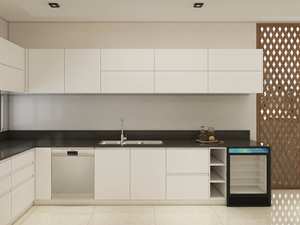 Évier de cuisine modulaire élégant avec ensemble d'armoires, panneau en mélamine blanc écologique - Product Image 6