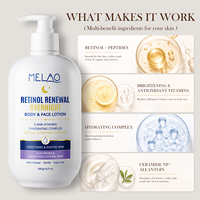 Lotion pour le corps et le visage en marque propre avec complexe de peptides de rétinol, non grasse, hydratante, soin de la texture de la peau, lotion hydratante pour le corps