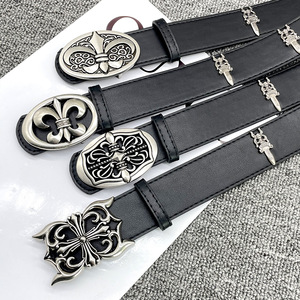 Cinturones de Moda <span class=keywords><strong>CH</strong></span> con Tachuelas Estilo Hip Hop Punk, Cinturones Clásicos Vintage con Cruz para Hombre, Cinturones de Diseñador, Decoraciones para Jeans, Regalo Unisex de Moda - Product Image 2