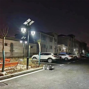 Lampadaire de jardin moderne en fer, LED 2700K blanc chaud doux, IP66, AC 220V, détecteur de mouvement, alimenté par énergie solaire, semi-encastré, extérieur - Product Image 4