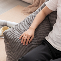 Pouf d'intérieur confortable du fabricant, fauteuil pouf en velours côtelé doux, fonction de massage, tissu emballé sous vide