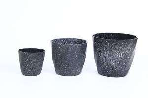 Wholesale Small Black Granite Speckle <b>Plastic</b> Plant <b>Pot</b> 9x6x8.5cm PP Twist Polygon Shape 2 Drainage Holes for Succulent Gift - Product Image 4