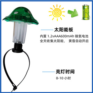 Lámpara Solar Hejia con Forma de Hongo, 18W, Interruptor Inductivo, Iluminación para Jardín Exterior, En Stock - Product Image 6