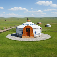 Yurta Mongola de Doble Capa para las Cuatro Estaciones, Tipo Campana, PVC >3000mm, Impermeable, Resistente al Viento, Resistente a Desgarros, Resistente a los Rayos UV, 9-30m