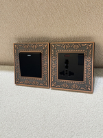 Interrupteur à bascule mural 86 en alliage de zinc, style rétro, couleur bronze antique rouge, prise européenne allemande 13A 250V 16A, USB-C