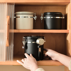 Coffee Bean <b>Storage</b> Jar With Airtight Lid And Measuring Spoon For <b>Kitchen</b> Use - Product Image 4