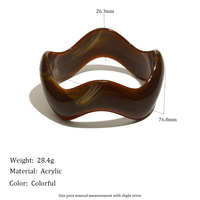 Bracelet minimaliste rétro européen et américain, accessoires de bracelet, bracelet en acrylique personnalisé à vagues pour femmes
