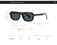 Lunettes de soleil rectangulaires rétro à la mode Designer sur mesure UV400 Monture de lunettes de haute qualité pour hommes et femmes