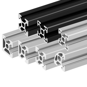 European Standard 2020 Aluminum Profile 20x20 Black Anodized <b>Square</b> Tube Industrial Automation <b>Frame</b> - Product Image 1