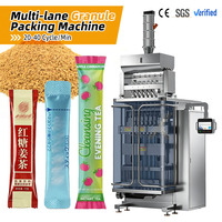 Machine d'emballage automatique multi-voies pour granulés de thé au gingembre et aux herbes, sachets individuels de thé pomme-cannelle-hibiscus