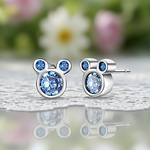 Pendientes de Mickey Mouse con Cristales Azules y Bisel de Diamantes de Imitación, Aleación, Joyería de Moda con Dibujos Animados para Mujer, Regalo - Product Image 2