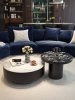 Table basse en pierre microcristalline pour salon, usage domestique, style italien, luxe léger, esthétique haut de gamme, petit appartement, moderne