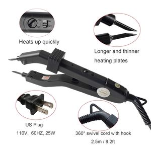 Lisseur à kératine professionnel pour extensions pré-collées, avec plaques fines et longues, fixation forte, pour usage domestique et professionnel - Product Image 2