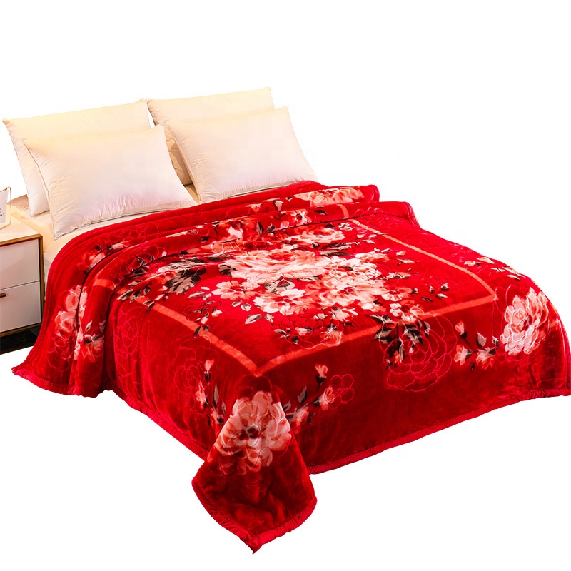 Лидер продаж на Amazon, Фланелевое Флисовое одеяло Raschel из 100% полиэстера, зимнее одеяло с цветочным принтом