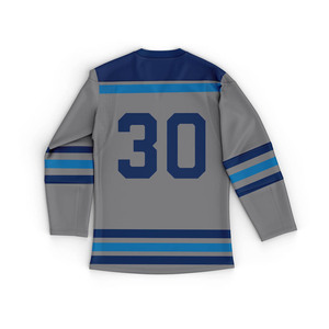 Maglie da Hockey su Ghiaccio da Uomo Personalizzate con Logo Stampato in Sublimazione, Collo con Laccio, Poliestere, Stile Retrò, Bianche, OEM 220g, Prodotte in Cina - Product Image 4
