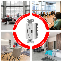 Prise murale USB double avec chargeur USB haute vitesse, couleur blanche, 3,6 ampères