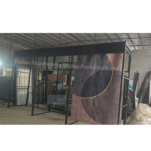 Tùy chỉnh miễn phí đứng thảm thảm hiển thị giá trượt vải hiển thị đứng đẩy kéo chăn lớn treo showroom hệ thống hiển thị - Product Image 5