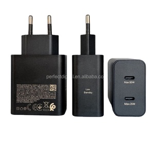 อุปกรณ์เสริมโทรศัพท์มือถือ ที่ชาร์จติดผนัง แบบ Type C Cube T5020 อะแดปเตอร์แปลงไฟ 50W รุ่น <span class=keywords><strong>Duo</strong></span> สำหรับ <span class=keywords><strong>Samsung</strong></span> USB C Block - Product Image 2