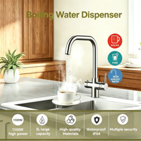 Robinet de cuisine en laiton chromé 4 voies pour eau bouillante instantanée, avec filtre, eau chaude et froide, système de robinetterie sous évier avec sécurité enfant