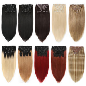 Barato 100% cabeza completa virgen cabello humano Marrón Ombre Clip InExtensions - Product Image 4