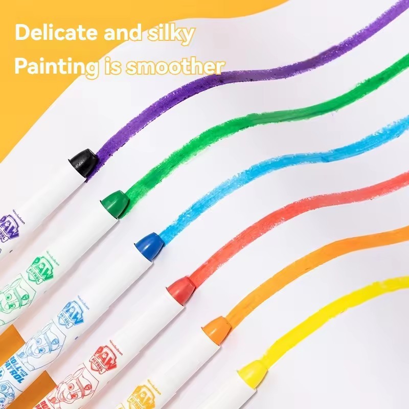 Lot De 12 Crayons Soyeux Rotatifs Solubles Dans L'huile - Lavables, Non Toxiques, Pour Enfants Et Activités Artistiques