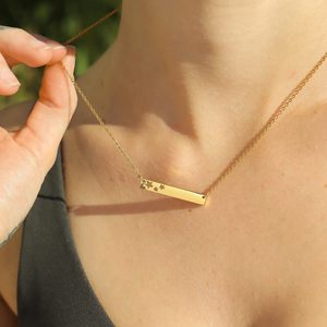 Loveher bijoux <span class=keywords><strong>en</strong></span> acier inoxydable or 18 carats PVD <span class=keywords><strong>en</strong></span> acier inoxydable étoiles découpe barre vierge horizontale collier <span class=keywords><strong>prix</strong></span> de gros - Product Image 3