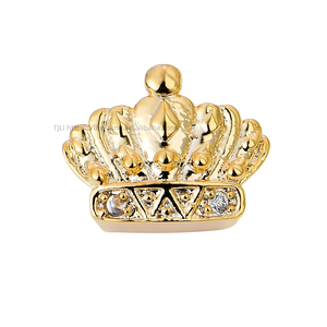 Halloween Wholesale Rapper Jewelry Gold <b>Silver</b> Rose Gold Metal Color Brass Single <b>Crown</b> Hip Hop Teeth Grillz - Product Image 3