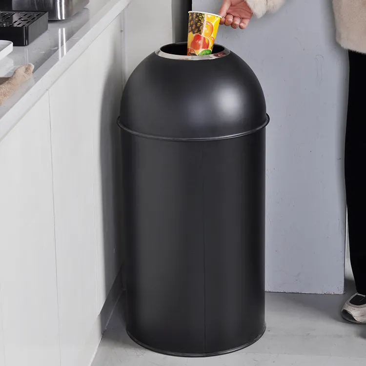 90Lホテルスクエアアウトドアガーデンゴミ箱ゴミ箱ブラックポップアップオープントップゴミ箱