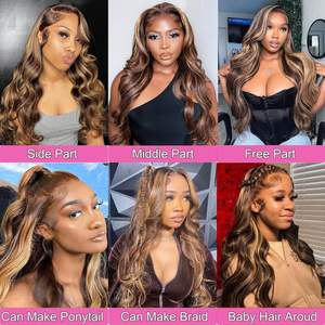 ที่กําหนดเองผมยุโรปไฮไลท์วิกผมผมรัสเซียHdโปร่งใสด้านหน้าน้ําผึ้งสีบ<span class=keywords><strong>ลอน</strong></span><span class=keywords><strong>ด์</strong></span>สองสี1b 27 Ombreวิกผมมนุษย์ - Product Image 6